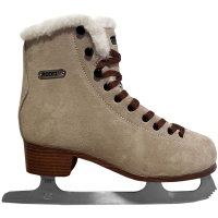 Patine pe gheata Roces Suede Eco-Fur skates bej and maro 450702 00001