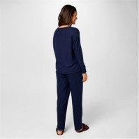 Pijamale Biba Biba Ribbed bleumarin