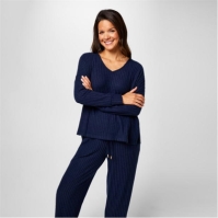 Pijamale Biba Biba Ribbed bleumarin