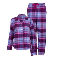 Pijamale Cyberjammies Cyber Hazel Brushed Check pentru femei mov