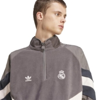 Polar Bluza trening fleece adidas Real Madrid Originals pentru adulti gri carbune