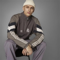 Polar Bluza trening fleece adidas Real Madrid Originals pentru adulti gri carbune