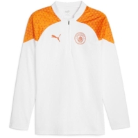 Puma Manchester City antrenament Quarter cu fermoar 2023 2024 pentru adulti alb