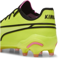 Ghete de fotbal Puma King Ultimate Firm Ground pentru femei verde lime negru