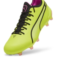 Ghete de fotbal Puma King Ultimate Firm Ground pentru femei verde lime negru