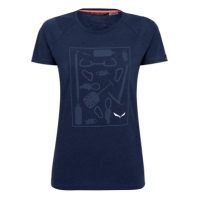 Salewa Pure Box Tee femei bleumarin