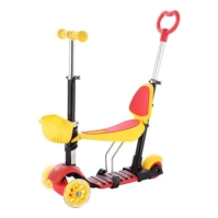 Scooter Cu 3 Roti Nils Fun 4in1, Abisal, Galben Rosu