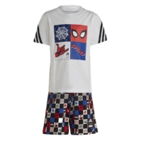 Set adidas adidas x Marvel Spider-Man Tee pentru Copii alb negru