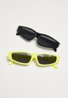 Set de 2 Ochelari de soare Lefkada galben neon Urban Classics negru