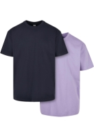 Set de 2 Tricou larg Heavy midnightnavy+lavender Urban Classics bleumarin mov