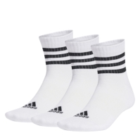 Sosete Set de 3 adidas 3 cu dungi Quarter alb negru