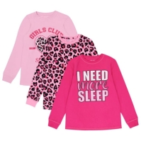 Set de 3 Pijamale Miso Leopard pentru fete roz