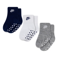 Set de 3 Sosete Nike Grippy pentru Bebelusi albastru negru