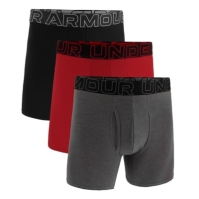 Set de 3 Under Armour bumbac 6In pentru barbati negru rosu gri