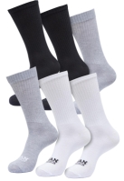 Set de 6 Sosete Simple Flat tricot black+black+white+white+heathergrey+heathergrey Urban Classics negru alb gri