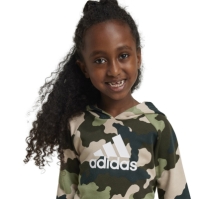 Set Hanorac adidas Essentials Allover Print pentru Copii verde camuflaj