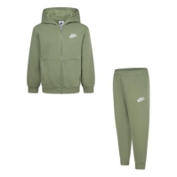 Set Nike Club Fleece cu fermoar pentru Bebelusi oil verde