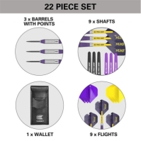 Set Sageti darts Luke Littler 22G Brass Dart mov galben