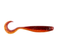 SHAD MEZASHI CURLY TAIL MINNOW 9CM rosu GOLD 6BUC PL MUSTAD