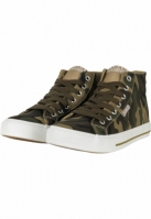 Sneaker High Top Canvas camuflaj alb Urban Classics