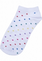 Sosete No Show Rainbow Dots 5-. alb negru Urban Classics roz