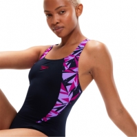 Costum de Inot Speedo Hyperboom Splice Muscleback pentru femei bleumarin mov