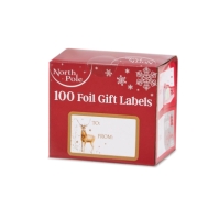 Spiritul Craciunului 100 Foil Gift Labels negru