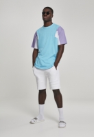 trei culori Tee albastru aqua Urban Classics mov alb