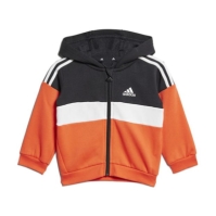 Trening fleece adidas Tiberio 3-Stripes Colorblock pentru Bebelusi negru rosu