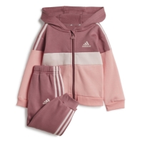 Trening fleece adidas Tiberio 3-Stripes Colorblock pentru Bebelusi preloved rosu inchis