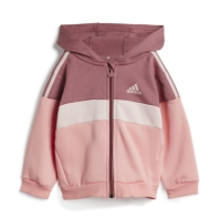 Trening fleece adidas Tiberio 3-Stripes Colorblock pentru Bebelusi preloved rosu inchis