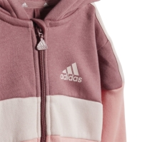 Trening fleece adidas Tiberio 3-Stripes Colorblock pentru Bebelusi preloved rosu inchis