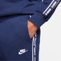 Treninguri Nike Club Fleece imprimeu Graphic cu gluga pentru Barbati bleumarin alb