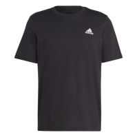 Tricou logo Linear Embroidered adidas Essentials Single Jersey pentru Barbati negru sl