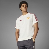 Tricou adidas Originals Manchester United Adicolor Classics 3-Stripes pentru adulti off alb