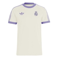 Tricou adidas Originals Real Madrid Adicolor Classics 3-Stripes pentru adulti lila alb