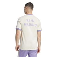 Tricou adidas Originals Real Madrid Adicolor Classics 3-Stripes pentru adulti lila alb