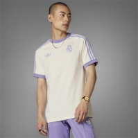 Tricou adidas Originals Real Madrid Adicolor Classics 3-Stripes pentru adulti lila alb