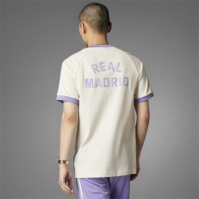 Tricou adidas Originals Real Madrid Adicolor Classics 3-Stripes pentru adulti lila alb