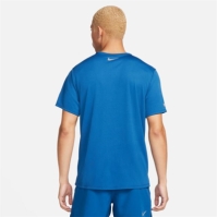 Tricou alergare Nike Miler Flash Dri-FIT UV maneca scurta pentru Barbati court albastru