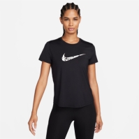 Tricou alergare Nike One Swoosh Dri-FIT maneca scurta pentru femei negru