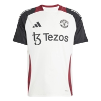 Tricou antrenement adidas Manchester United 2024 2025 pentru adulti off alb negru