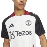 Tricou antrenement adidas Manchester United 2024 2025 pentru adulti off alb negru