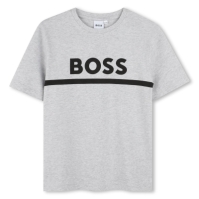 Tricou Boss cu imprimeu mare pentru baietei gri a32