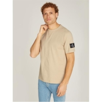 Tricou Calvin Klein Jeans Badge pale kaki