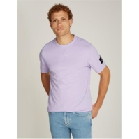 Tricou Calvin Klein Jeans Badge pastel lila