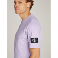 Tricou Calvin Klein Jeans Badge pastel lila