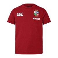 Tricou Canterbury British and Irish Lions 2024 bumbac Juniors rosu dahlia