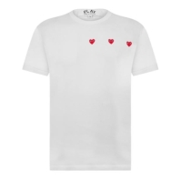 Tricou COMME DES GARCONS PLAY 3 Heart alb