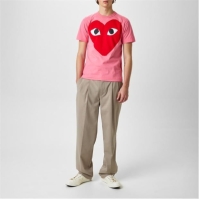 Tricou COMME DES GARCONS PLAY Big Heart roz rosu